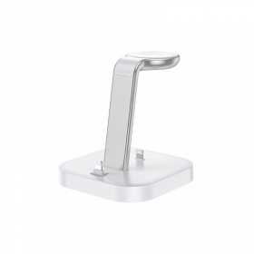Cargador inalámbrica Hoco CW43 Graceful 3-in-1 blanco