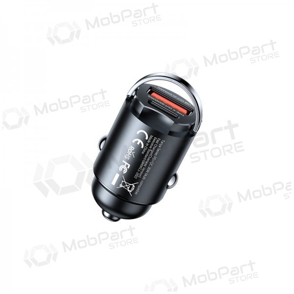 Cargador de coche para teléfono Remax RCC359 30 W USB-C + USB-A negro