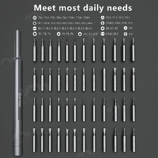 Atsuktuvų rinkinys UF-TOOLS su 48piezas antgalių rinkiniu