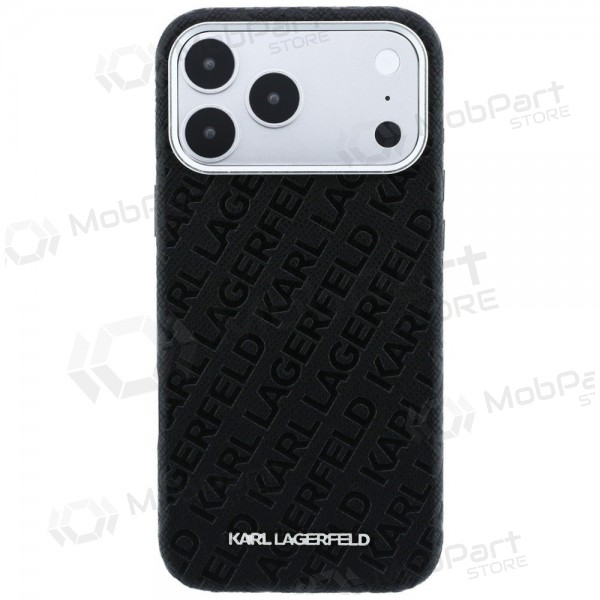 Funda para Apple iPhone 18 Pro - Karl Lagerfeld PU Grained Allover Semi Wrap MagSafe (negro)