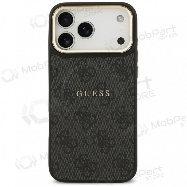 Funda para Apple iPhone 17 Pro - Guess PU Leather 4G Gold Frame MagSafe (negra)