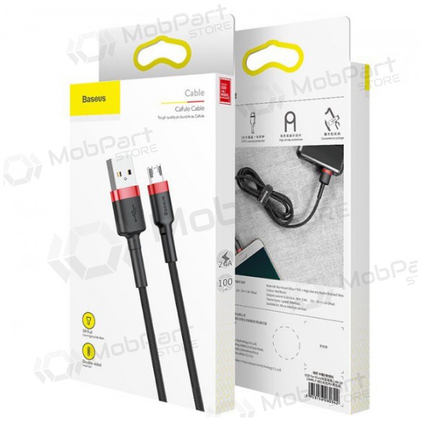 USB cable Baseus Cafule Type-C 2.0m 2.0A (gris-negro) CATKLF-CG1