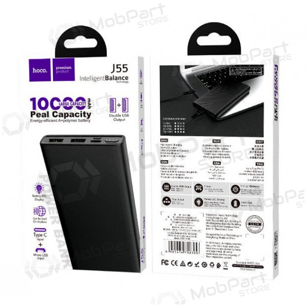 Batería externa Power Bank Hoco J55 10000mAh (negro)