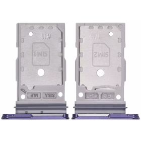 Soporte de tarjeta SIM dual para Samsung Galaxy S24, S24+ (violeta) (original)