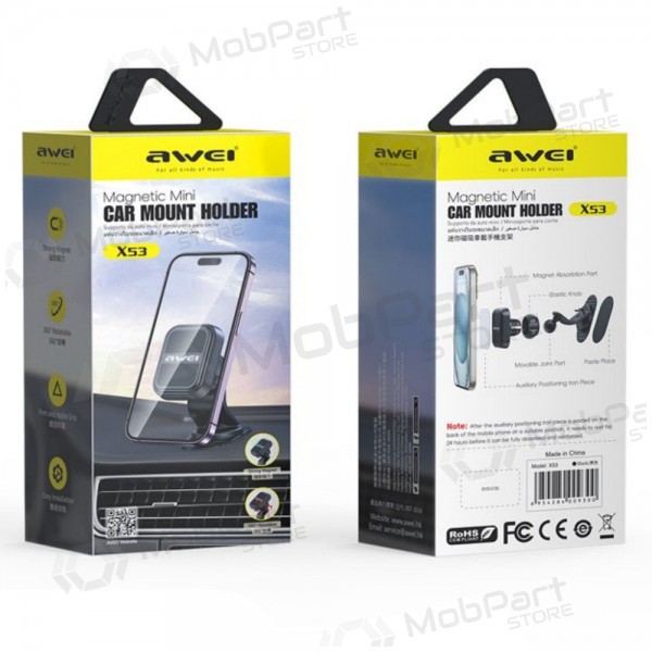 Soporte para teléfono de coche Awei X53 Magnetic (dashboard) negro