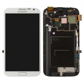 Samsung N7100 Galaxy Note 2 pantalla (blanco) (con un marco) (service pack) (original)