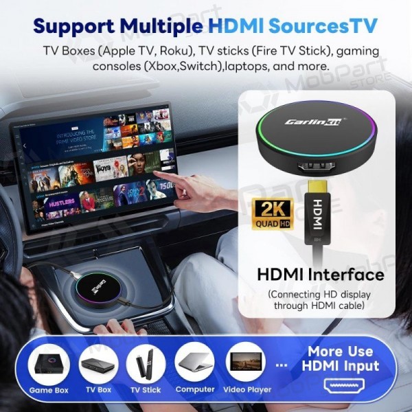 Adaptador CarPlay Carlinkit HD2CP Pro inalámbrico Android Auto negro