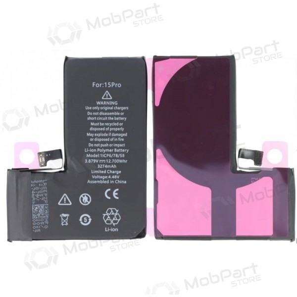 Batería para Apple iPhone 15 Pro, acumulador (Self-Diagnosable) (Premium)