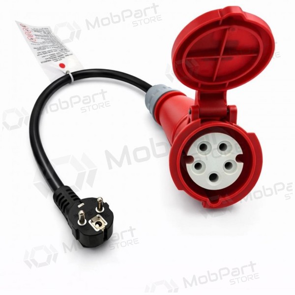 Adaptador Reach CEE 16A 400 V a 220 V Schuko negro