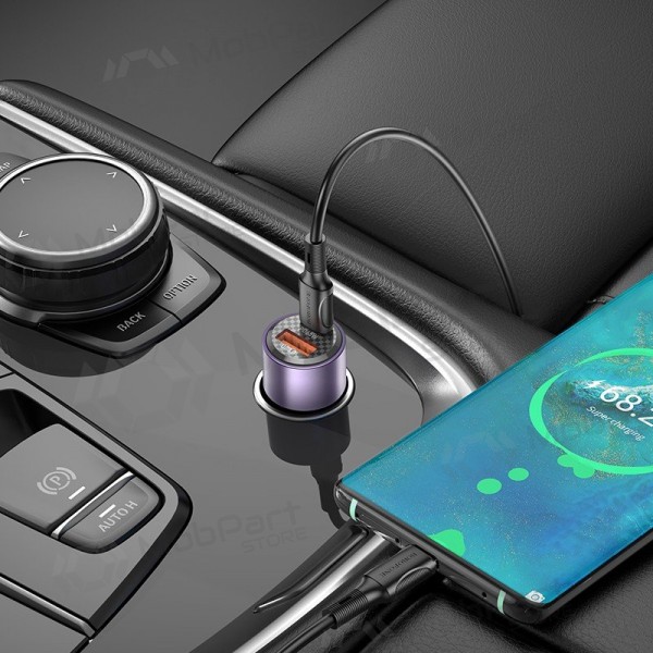 Cargador de coche Borofone BZ20A 83 W PD QC 3.0 USB-C + USB-A negro