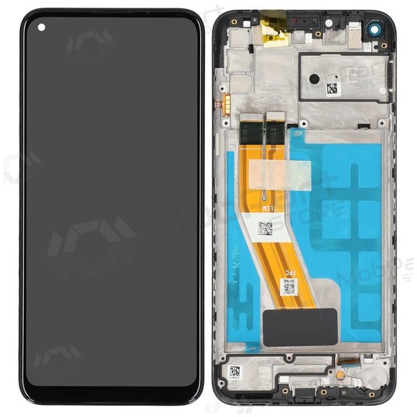 Ekranas Samsung M115 M11 2020 su lietimui jautriu stikliuku y rėmeliu Black original