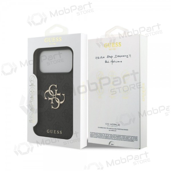Funda Apple iPhone 18 Pro Max - Guess PU 4G Metal Logo (gris)