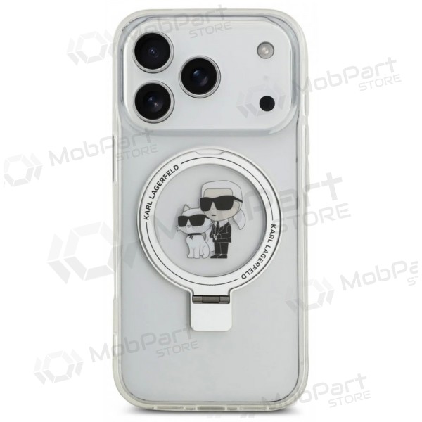 Funda para Apple iPhone 17 Pro Max - Karl Lagerfeld Ringstand Karl and Choupette MagSafe (transparente)