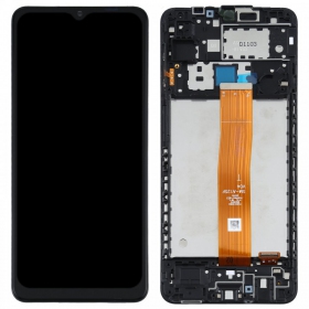 Samsung Galaxy A12 pantalla (negro) (con un marco) (original)