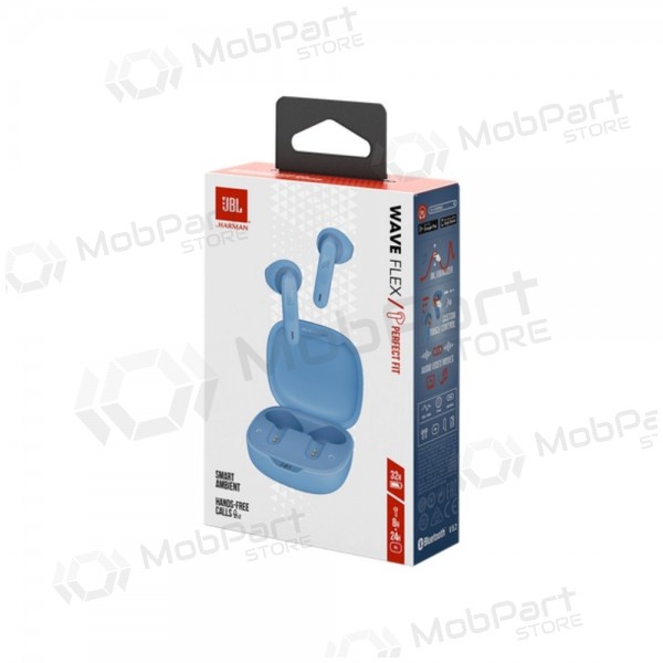 Auriculares inalámbricos con micrófono JBL Wave Flex TWS Bluetooth azules
