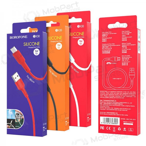 USB cable Borofone BX30 microUSB 1.0m (negro)