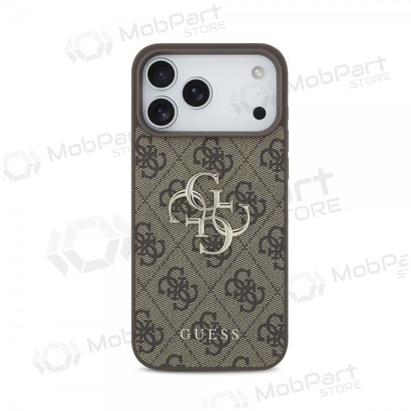 Funda para Apple iPhone 18 Pro - Guess PU 4G Metal Logo (marrón)