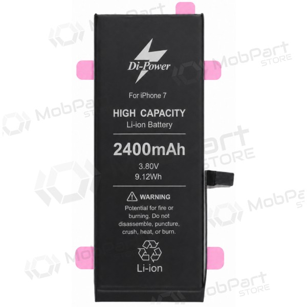 Batería Apple iPhone 7, acumulador Di-Power 2400 mAh (capacidad aumentada)