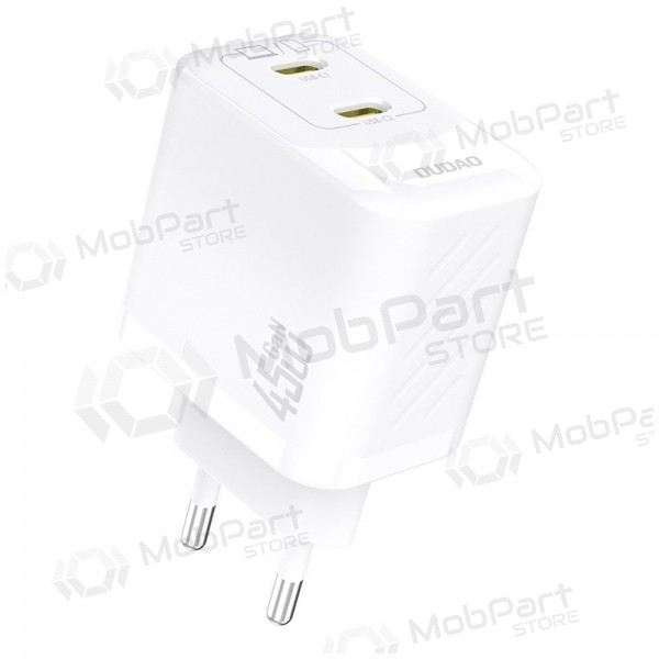 Cargador de teléfono Dudao A28P 45 W GaN 2x USB-C blanco