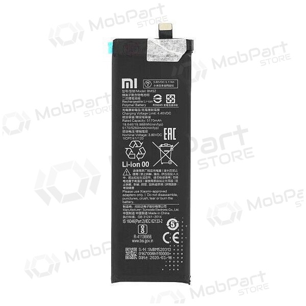 Xiaomi Mi Note 10, Mi Note 10 Lite, Mi Note 10 Pro, CC9 Pro bateria, akumuliatorius (BM52) (original) Xiaomi Mi Note 10, Mi Note 10 Lite, Mi Note 10 Pro, CC9 Pro bateria, akumuliatorius (BM52) (original)