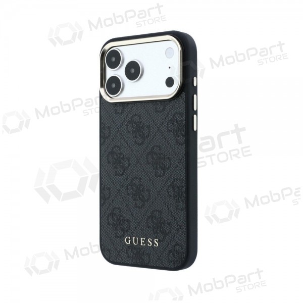 Funda para Apple iPhone 18 Pro - Guess PU Leather 4G Gold Frame MagSafe (negra)