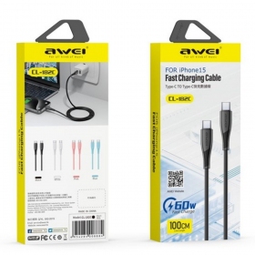 USB cable Awei CL-182C USB-C to USB-C 1.0m blanco