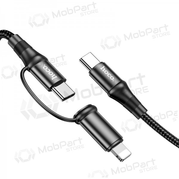 USB cable Hoco X50 2-in-1 Exquisito Type-C - Type-C / Lightning 1.0m (negro)
