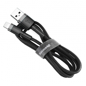 USB cable Baseus Cafule USB-A to Lightning 2.4A 1.0m gris-negro CALKLF-BG1