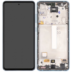 Samsung Galaxy A52 pantalla (azul) (con un marco) (original)