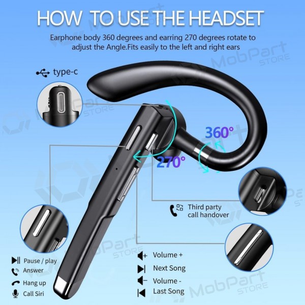 Auriculares manos libres LR1 negros