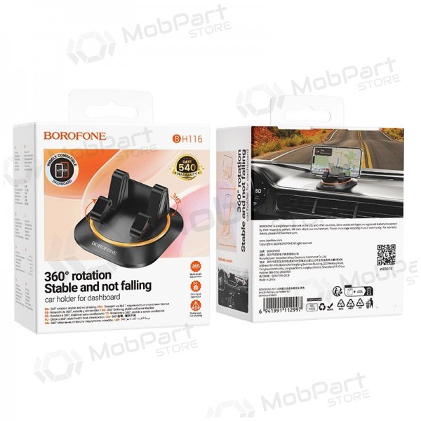 Soporte para teléfono de coche Borofone BH116 (dashboard) negro
