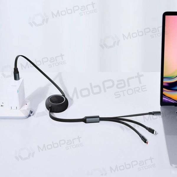 USB cable Baseus Bright Mirror Type-C - microUSB+Lightning+Type-C 100W 1.2m (negro) CAMLC-AMJ01