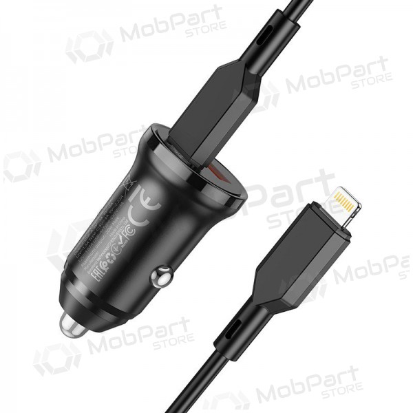 Cargador automobilinis Borofone BZ18A USB-A/Type-C PD20W+QC3.0 + Lightning (negro)