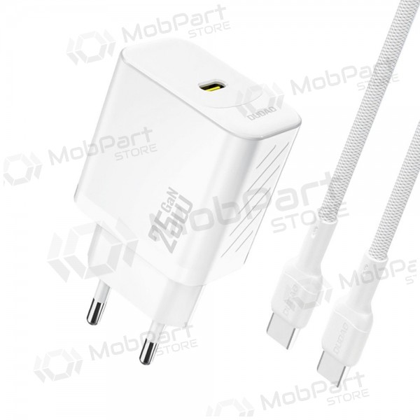 Cargador Dudao A27C GaN 25W USB-C + cable USB-C a USB-C 1.0m blanco