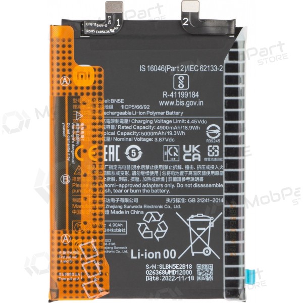 Batería, acumulador Xiaomi Redmi Note 12 Pro+ (BP4J) (original)