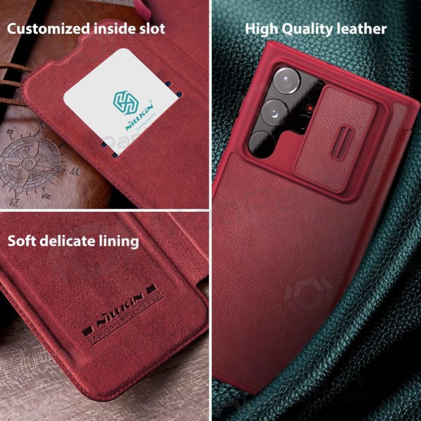 Samsung Galaxy S23 Plus funda „Nillkin Leather“ (rojo)