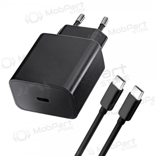 Cargador de teléfono Blue Star 20 W USB-C con cable USB-C negro