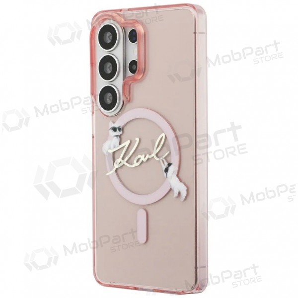 Funda para Samsung Galaxy S26 Ultra - Karl Lagerfeld IML Choupette Karl Script Logo Magnetic (rosa)