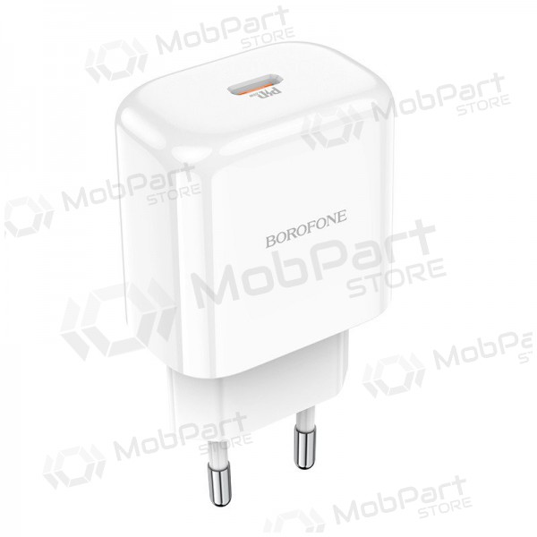 Cargador Borofone BN3 Type-C QC 3.0, PD 2.0 20W (blanco)