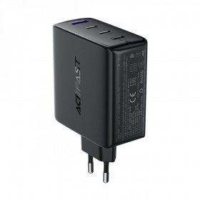 Cargador de teléfono Acefast A94 100 W GaN 3x USB-C + USB-A negro
