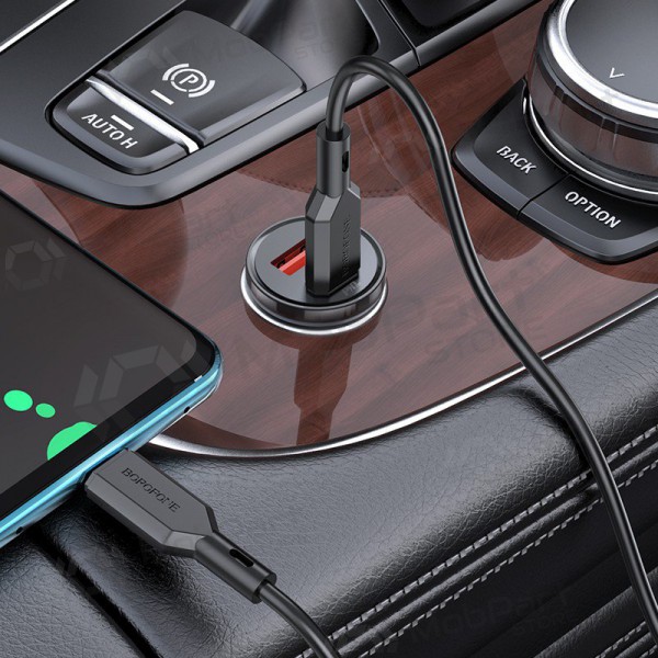 Cargador automobilinis Borofone BZ18A USB-A/Type-C PD20W+QC3.0 (negro)