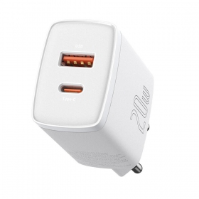 Cargador Baseus USB + Type-C 20W CCXJ-B02 (blanco)