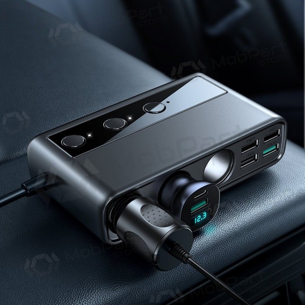 Cargador automobilinis Joyroom 9in1 154W 3x12V, PD USB Type-C, QC3.0 USB-A, 4xUSB-A JR-CL06