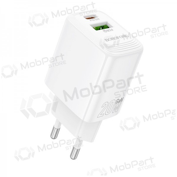 Cargador Borofone BN27 20W USB-C/USB-A blanco