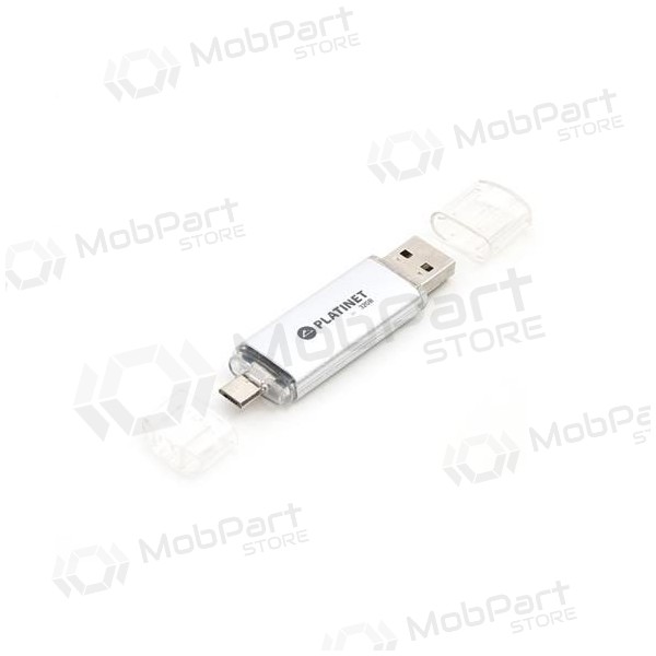 Memoria Platinet 32GB OTG USB 2.0 + microUSB (plata)