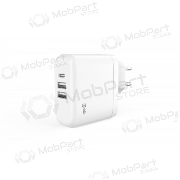 Cargador BeHello USB-C 45W PD + 2 USB (blanco)