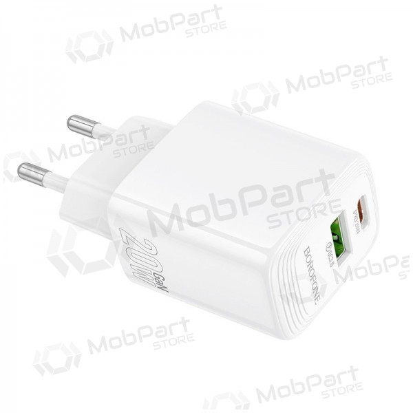 Cargador Borofone BN27 20W USB-C/USB-A blanco