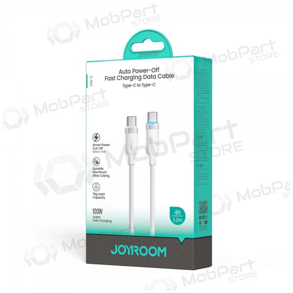 Cable USB-C Joyroom S-A63 USB-C a USB-C 1.2 m 100 W blanco