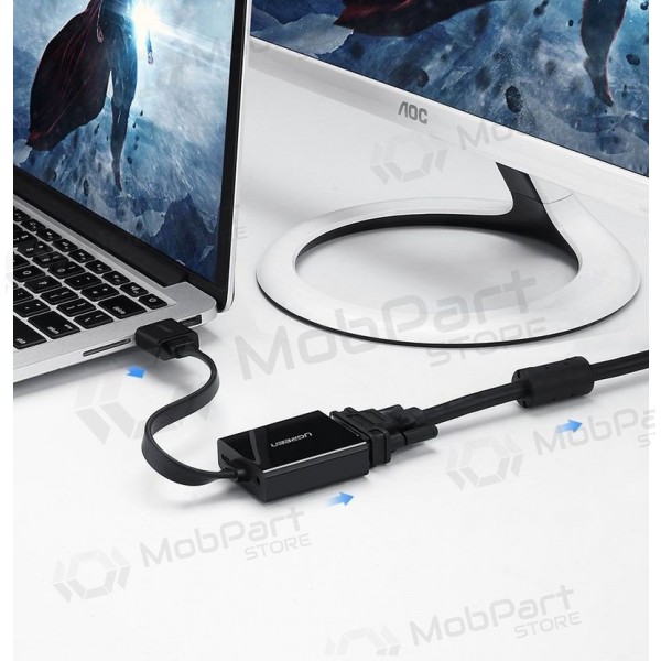 Adaptador Ugreen MM103 HDMI a VGA negro