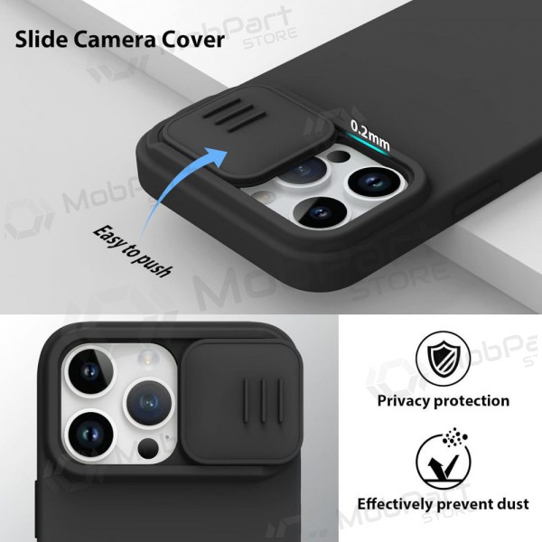 Apple iPhone 15 funda „Nillkin Silicone“ (negro)